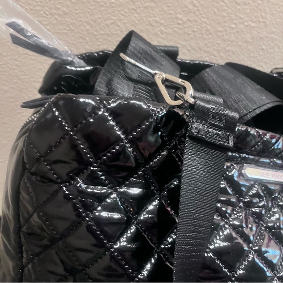 Steve Madden Weekender Black Patent Faux Leather Bag NWT - Picture 7 of 8